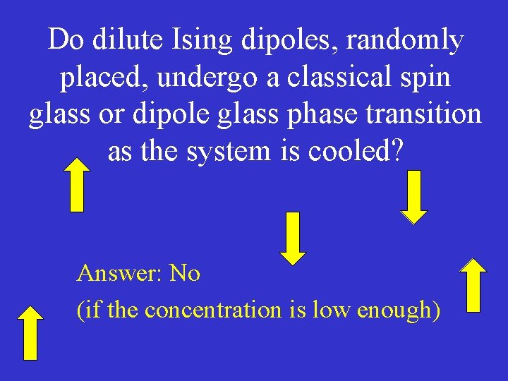 Do dilute Ising dipoles, randomly placed, undergo a classical spin glass or dipole glass