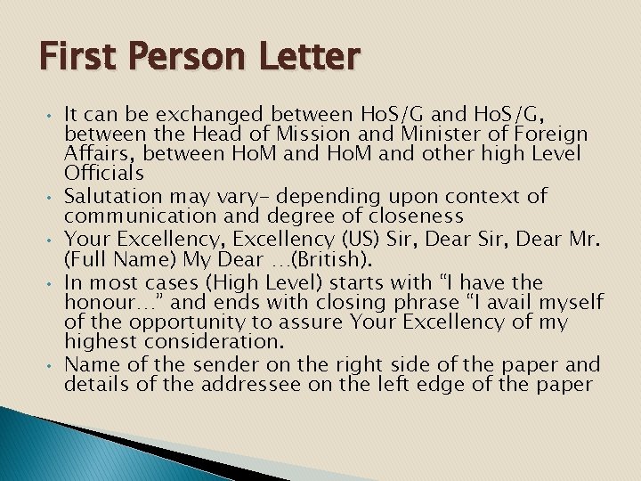 First Person Letter • • • It can be exchanged between Ho. S/G and