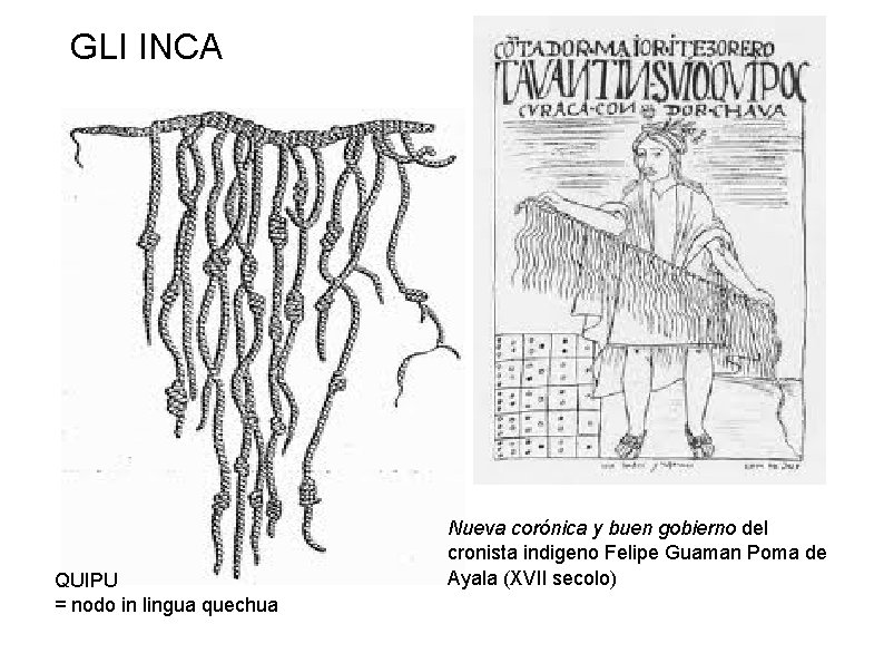 GLI INCA QUIPU = nodo in lingua quechua Nueva corónica y buen gobierno del