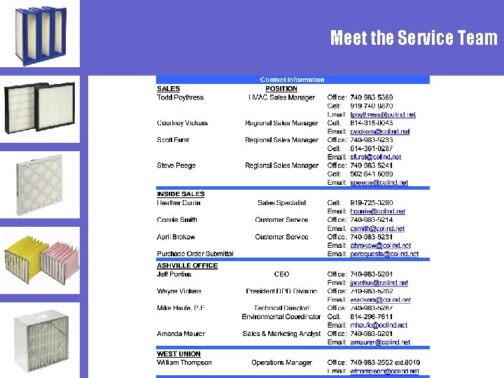 Meet the Service Team 