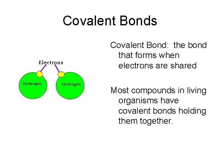 Covalent Bonds Covalent Bond: the bond that forms when electrons are shared Most compounds