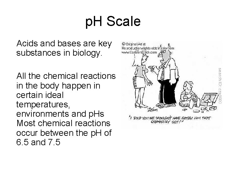 p. H Scale Acids and bases are key substances in biology. All the chemical