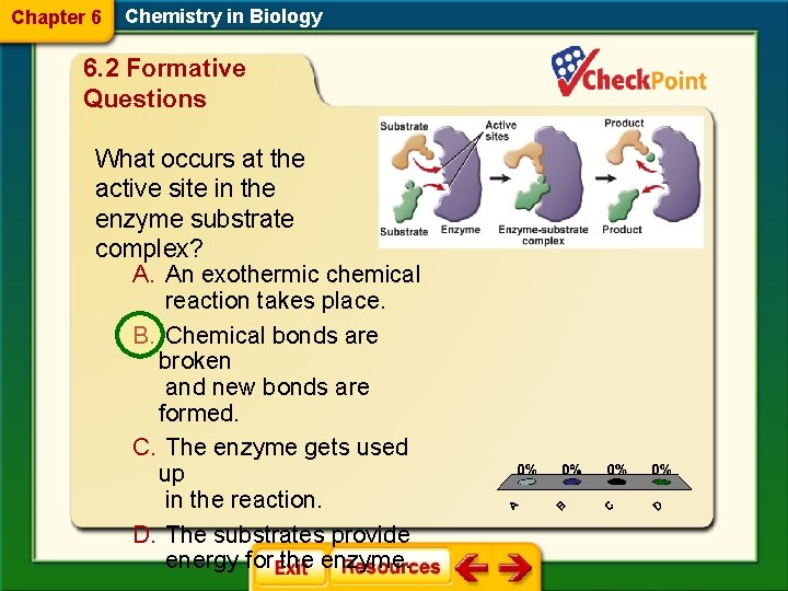 Chapter 6 Chemistry in Biology 6. 2 Formative Questions What occurs at the active