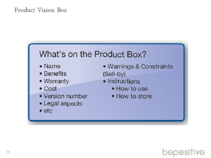 Product Vision Box 65 