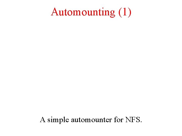 Automounting (1) A simple automounter for NFS. 