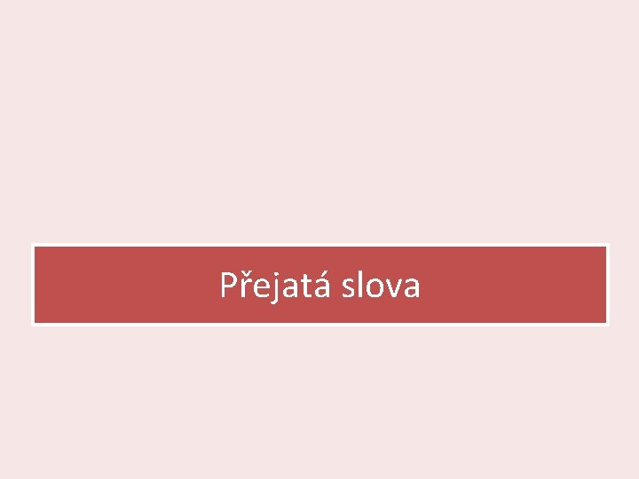 Přejatá slova 