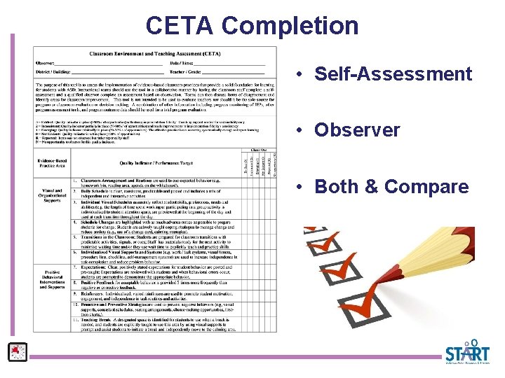 CETA Completion • Self-Assessment • Observer • Both & Compare 