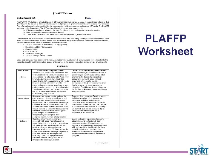 PLAFFP Worksheet 