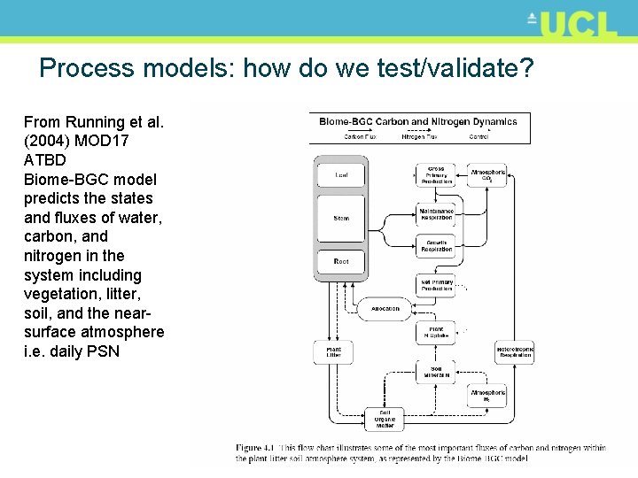 Process models: how do we test/validate? From Running et al. (2004) MOD 17 ATBD