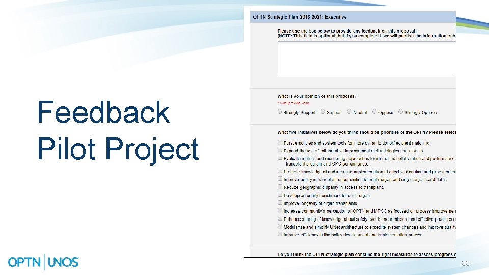 Feedback Pilot Project 33 