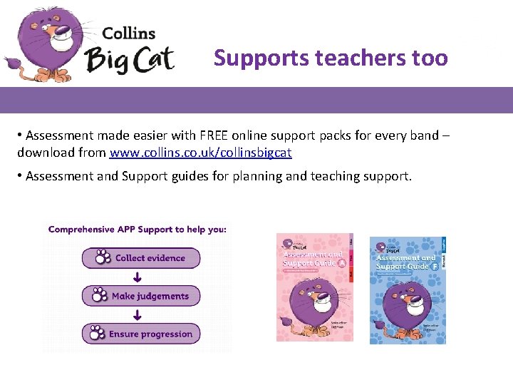 Supports teachers too • Assessment made easier with FREE online support packs for every