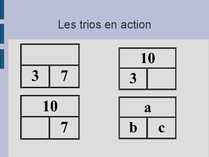 Les trios en action 