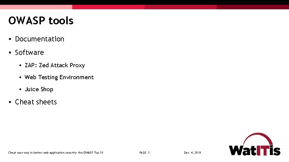 OWASP tools § Documentation § Software § ZAP: Zed Attack Proxy § Web Testing