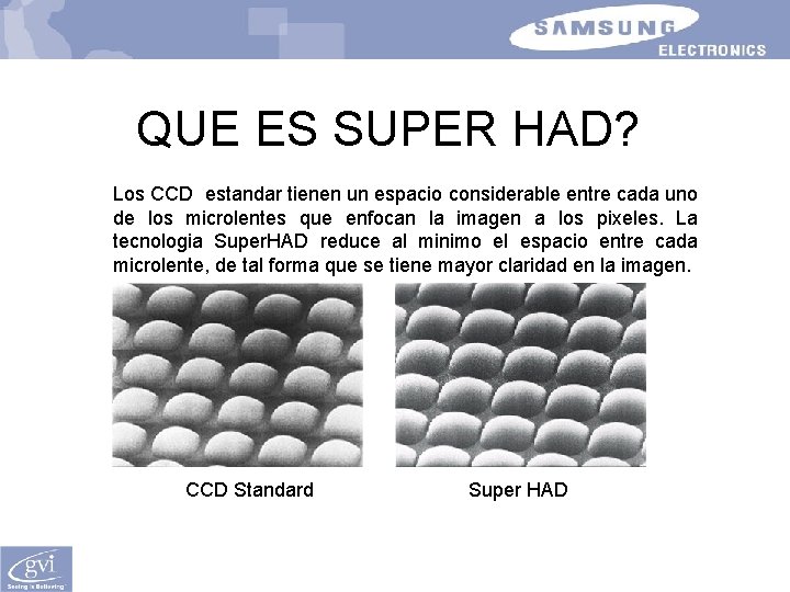 QUE ES SUPER HAD? Los CCD estandar tienen un espacio considerable entre cada uno