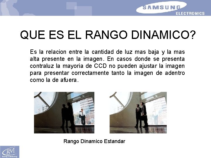 QUE ES EL RANGO DINAMICO? Es la relacion entre la cantidad de luz mas