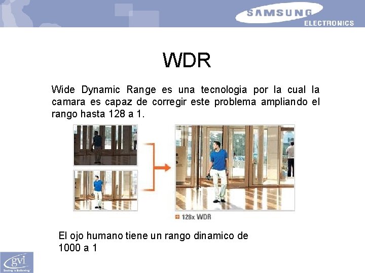 WDR Wide Dynamic Range es una tecnologia por la cual la camara es capaz