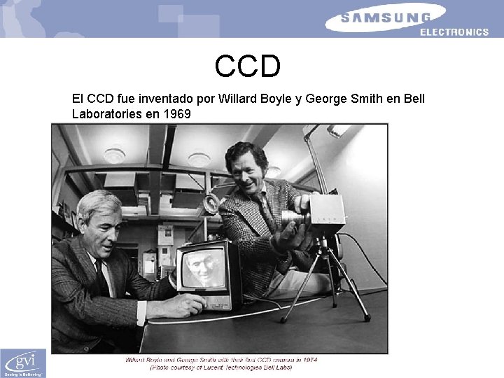 CCD El CCD fue inventado por Willard Boyle y George Smith en Bell Laboratories