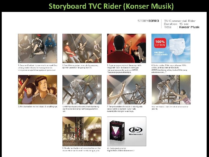 Storyboard TVC Rider (Konser Musik) 