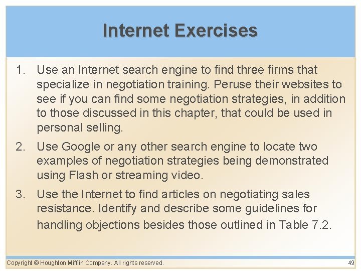 Internet Exercises 1. Use an Internet search engine to find three firms that specialize Internet Exercises 1. Use an Internet search engine to find three firms that specialize