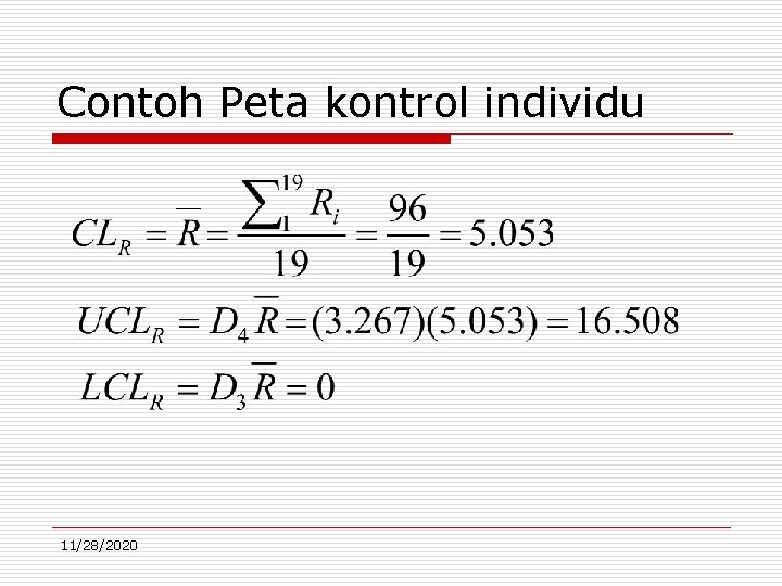 Contoh Peta kontrol individu 11/28/2020 