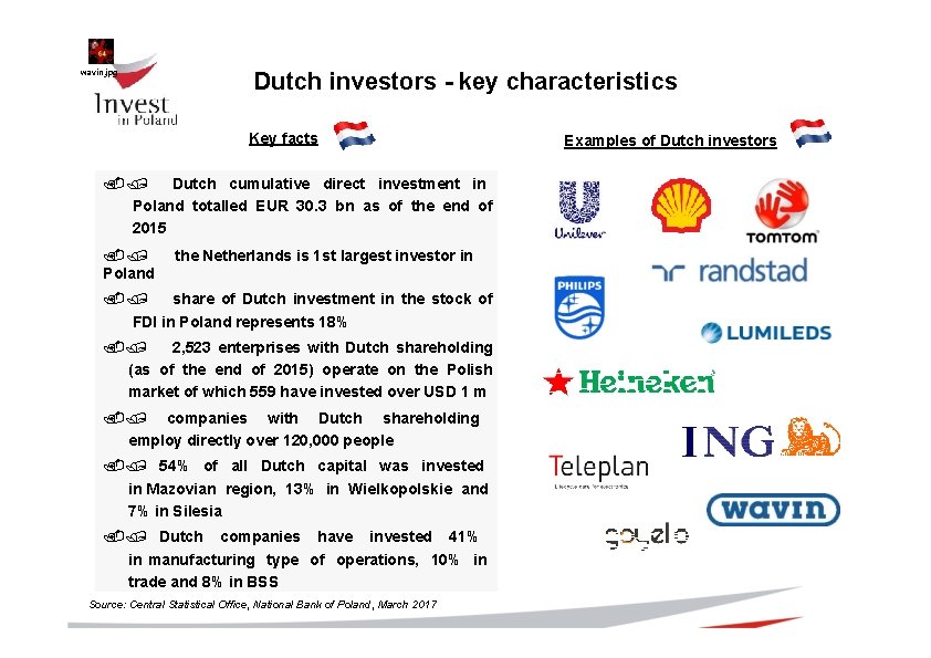 wavin. jpg Dutch investors - key characteristics Key facts Dutch cumulative direct investment in