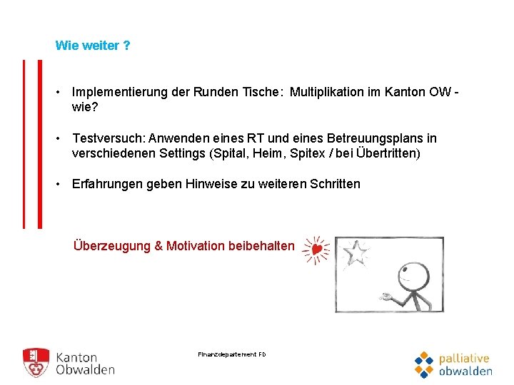 Wie weiter ? • Implementierung der Runden Tische: Multiplikation im Kanton OW wie? •