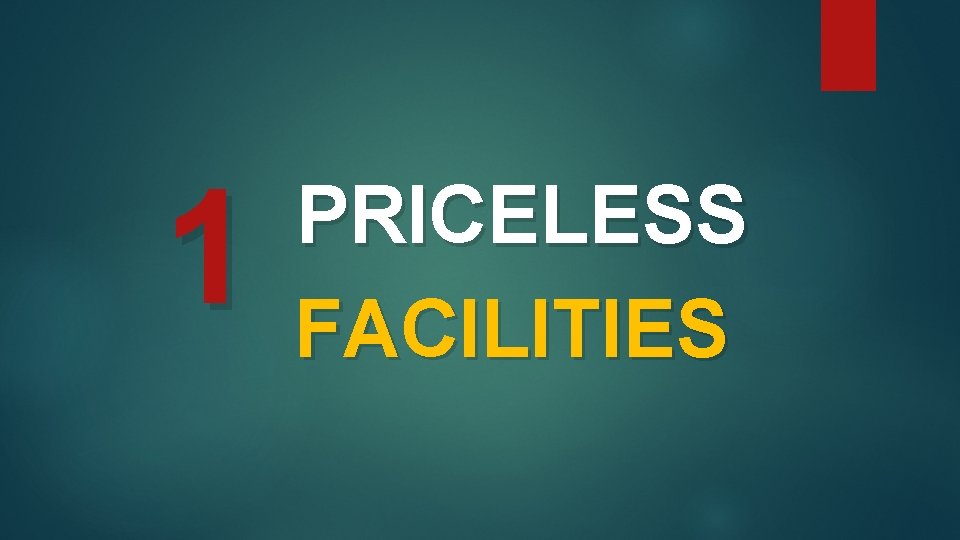 1 PRICELESS FACILITIES 