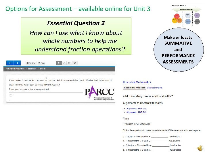 Options for Assessment – available online for Unit 3 Essential Question 2 How can