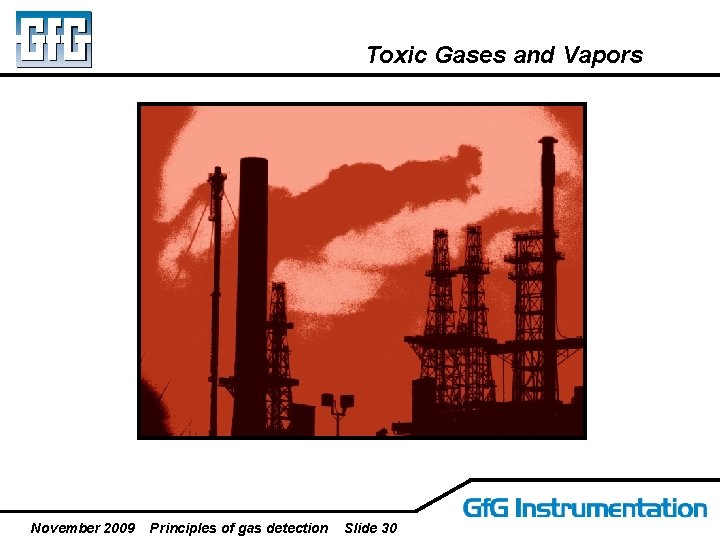 Toxic Gases and Vapors November 2009 Principles of gas detection Slide 30 