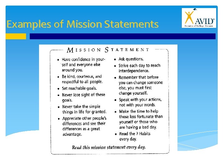 Examples of Mission Statements 