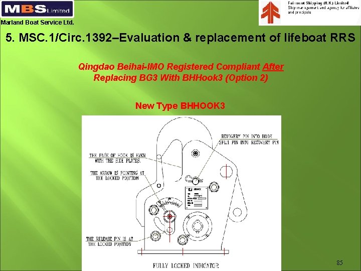 Marland Boat Service Ltd. 5. MSC. 1/Circ. 1392–Evaluation & replacement of lifeboat RRS Qingdao
