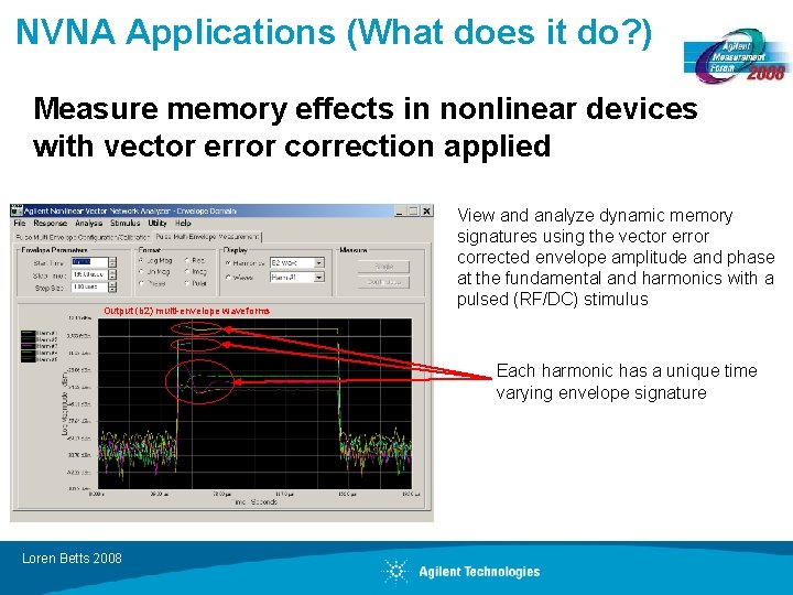 NVNA Applications (What does it do? ) Measure memory effects in nonlinear devices with