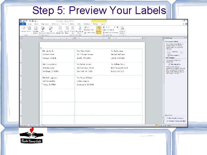 Step 5: Preview Your Labels 