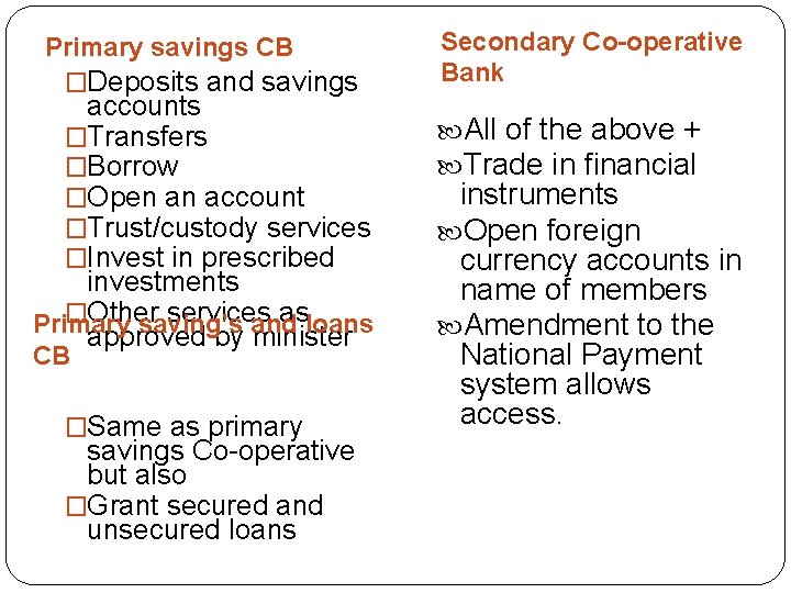 Primary savings CB �Deposits and savings accounts �Transfers �Borrow �Open an account �Trust/custody services