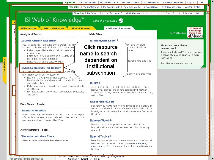 Select a database Click to select Click resource additional name to search – resource