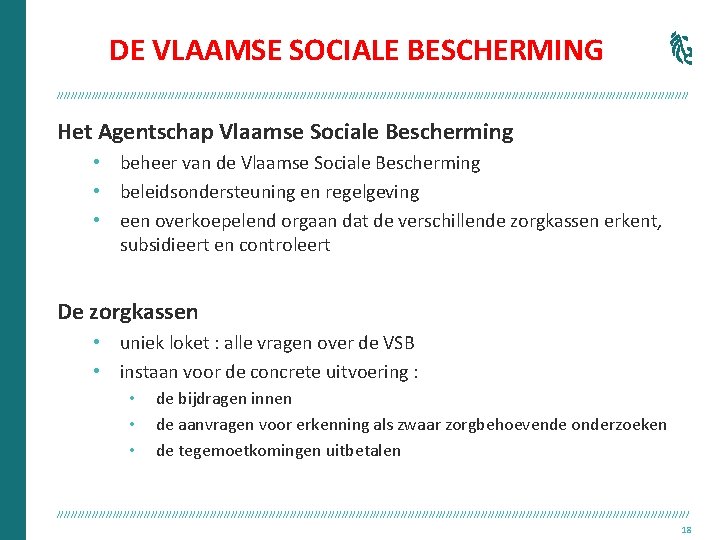 DE VLAAMSE SOCIALE BESCHERMING /////////////////////////////////////////////////////////////////////////////////////////// Het Agentschap Vlaamse Sociale Bescherming • beheer van de