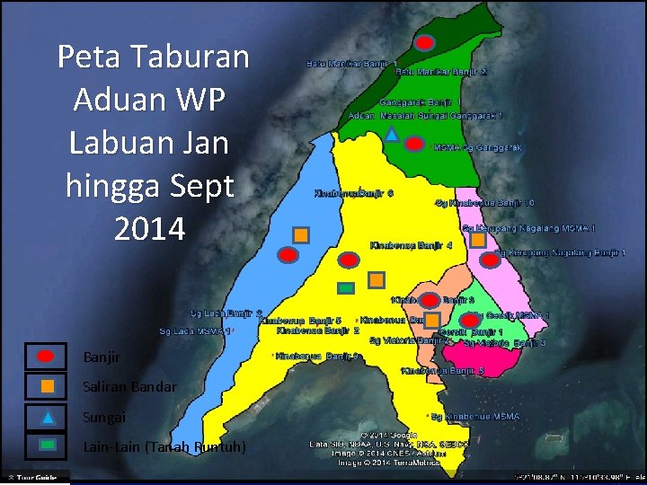 Peta Taburan Aduan WP Labuan Jan hingga Sept 2014 Banjir Saliran Bandar Sungai Lain-Lain