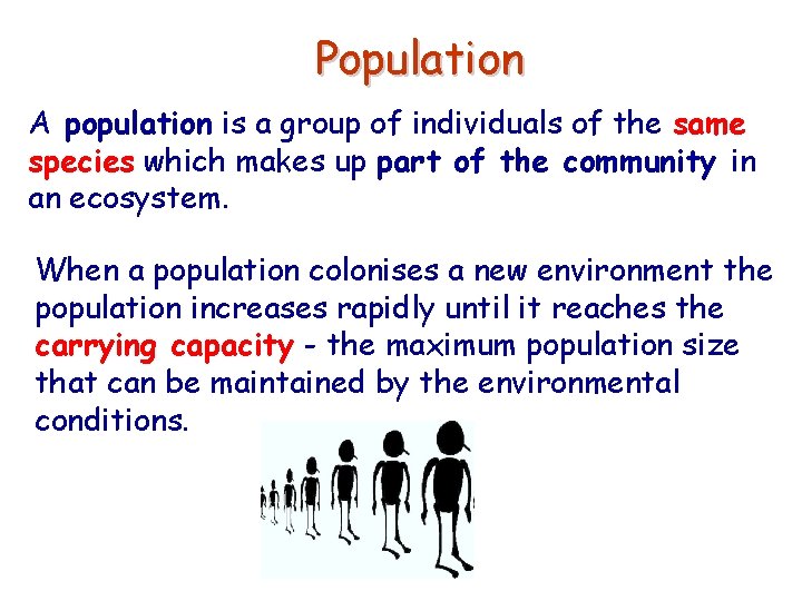 Population A population is a group of individuals of the same species which makes