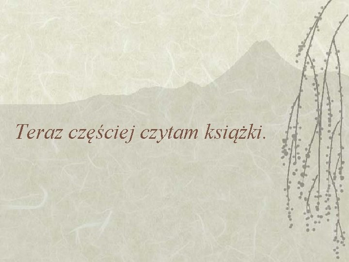 Teraz częściej czytam książki. Teraz częściej czytam książki.