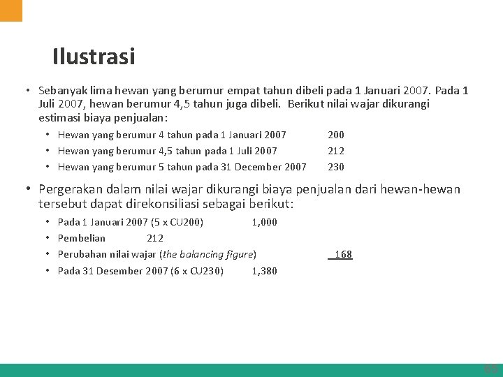 Ilustrasi • Sebanyak lima hewan yang berumur empat tahun dibeli pada 1 Januari 2007.