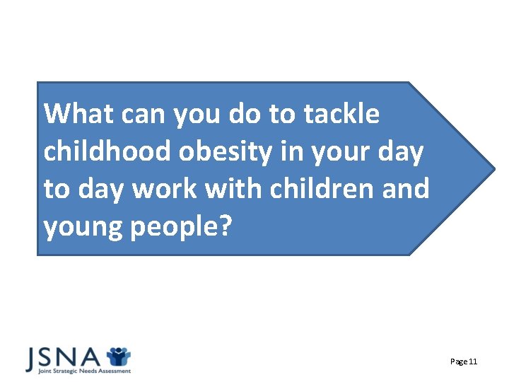 What can you do to tackle childhood obesity in your day to day work