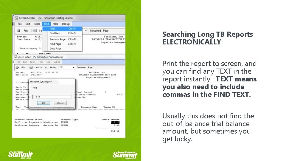 Searching Long TB Reports ELECTRONICALLY Click totoedit Print the report screen, and you can