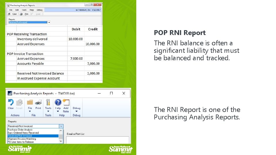POP RNI Report The RNI balance is often a significant liability that must be
