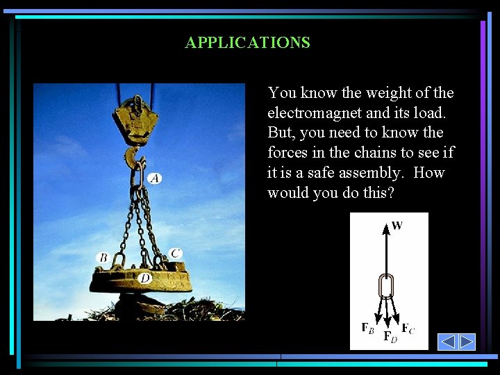 APPLICATIONS You know the weight of the electromagnet and its load. But, you need