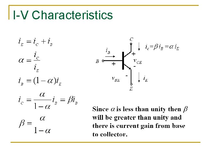 I-V Characteristics 