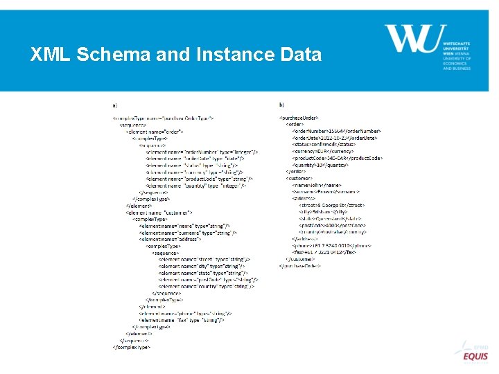 XML Schema and Instance Data 