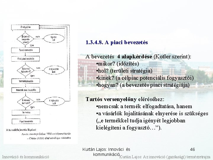 1. 3. 4. 8. A piaci bevezetés A bevezetés 4 alapkérdése (Kotler szerint): •