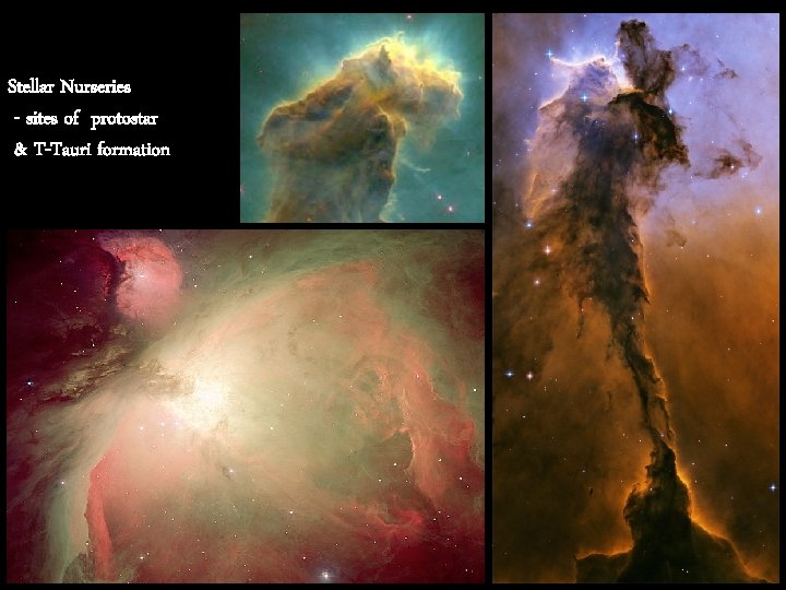 Stellar Nurseries - sites of protostar & T-Tauri formation 