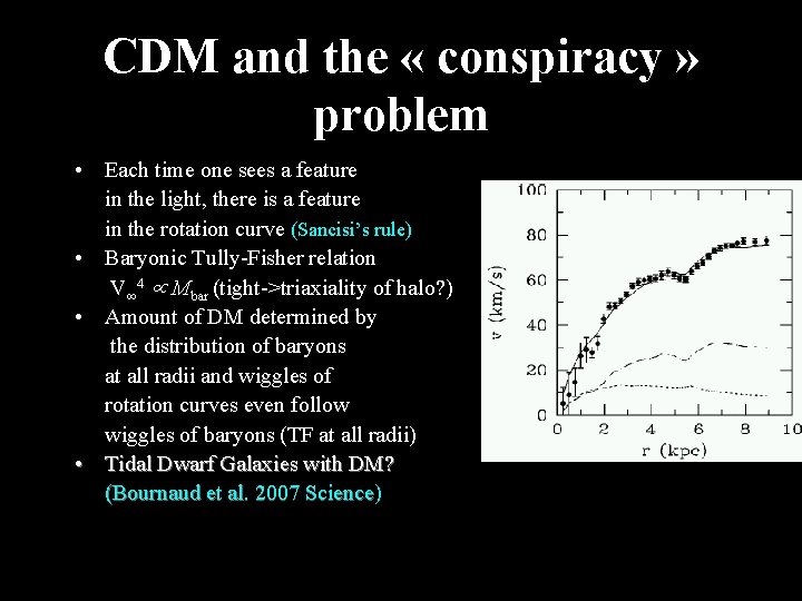 CDM and the « conspiracy » problem • Each time one sees a feature