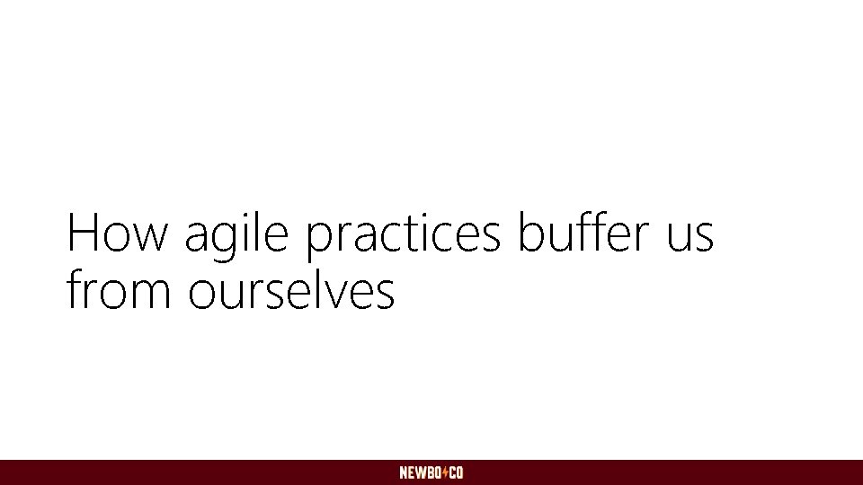 How agile practices buffer us from ourselves 